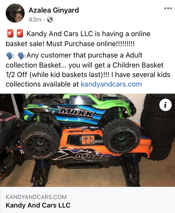 Kandy And Cars LLC Basket Sale